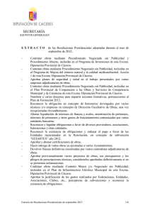 Extracto de Resoluciones Presidenciales de septiembre 2012