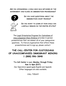 the call center for custodians of unaccompanied
