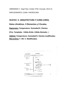 OLGYAY, V. ARQUITECTURA Y CLIMA (1963). Datos