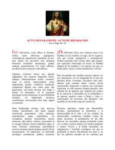 ACTUS REPARATIONIS / ACTO DE REPARACION