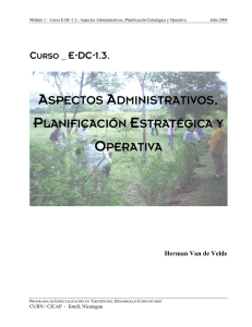 aspectos administrativos, planificación estratégica y operativa