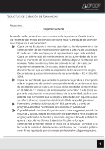 Solicitud de exención de GananciaS Requisitos Régimen General