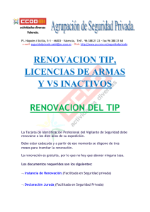 renovacion tip, licencias de armas y vs inactivos renovacion