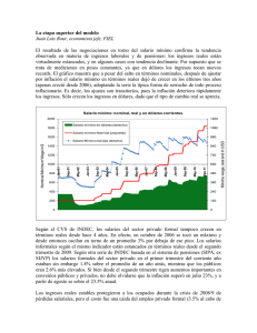 La etapa superior del modelo Juan Luis Bour, economista jefe, FIEL