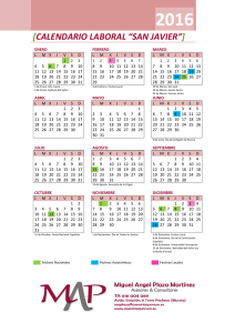 Calendario Laboral San Javier 2016