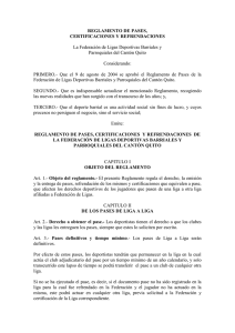 reglamento de pases - Federación de ligas Quito