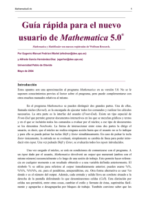 Guía rápida para el nuevo usuario de Mathematica 5.0®