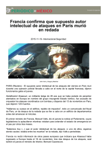 Francia confirma que supuesto autor intelectual de ataques en París