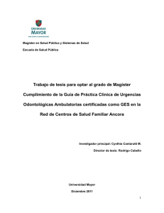 Trabajo de tesis para optar al grado de Magíster Cumplimiento de la