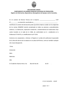 DECLARACIÓN JURADA CUMPLIMIENTO DE NORMAS IRAM/ISO