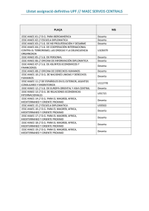 Llistat assignació definitiva UPF // MAEC SERVEIS CENTRALS