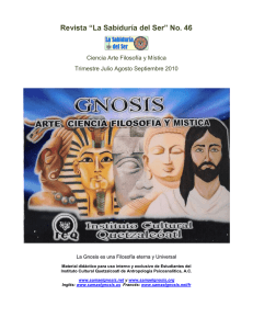 La Sabiduría del Ser 46 - Gnosis - Instituto Cultural Quetzalcóatl