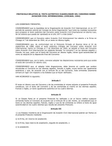 protocolo relativo al texto autentico cuadrilingüe del convenio sobre