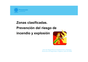 Zonas clasificadas. Prevención del riesgo de incendio y explosión
