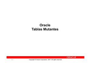 Oracle Tablas Mutantes