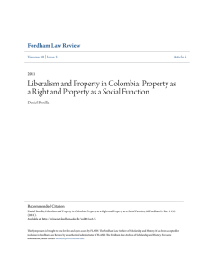 Liberalism and Property in Colombia: Property as a Right and