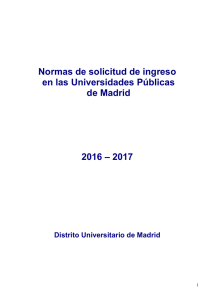Normas de solicitud de ingreso - Universidad Complutense de Madrid