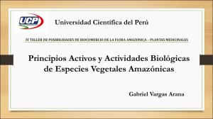 Principios Activos y Actividades Biológicas de Especies