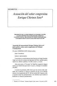Acusación del señor congresista Enrique Chirinos Soto *