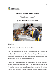 ascenso alto mando militar - Presidencia de la República del Ecuador