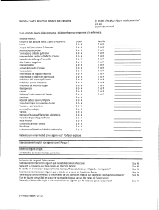 Distrito Cuatro Historial medico del Paciente Es usted alergico algun