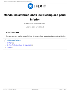 Mando inalámbrico Xbox 360 Reemplazo panel inferior