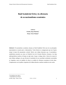 Raúl Escalabrini Ortiz y la Eficiencia de su Nacionalismo Económico