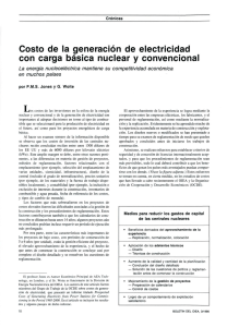 Costo de la generación de electricidad con carga básica nuclear y