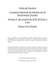 Bases para Fiesta de Clausura - I Congreso Nacional de Estudios