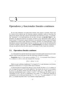 Tema 3: Operadores y funcionales lineales continuos
