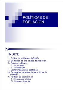 POLÍTICAS DE POBLACIÓN