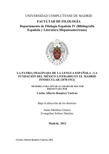 FACULTAD DE FILOLOGÍA Departamento de Filología Española IV