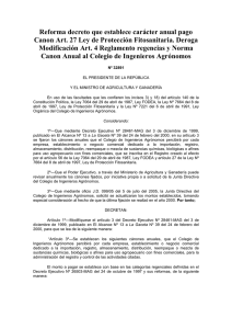 Reforma decreto que establece carácter anual pago Canon Art. 27