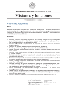 Misiones y funciones - FICH-UNL - Universidad Nacional del Litoral
