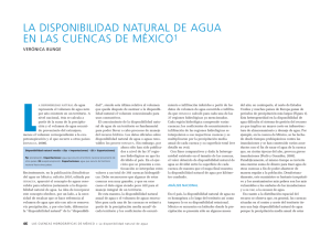 La disponibilidad natural de agua en las cuencas de México