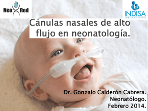 Cánulas nasales de alto flujo en neonatología.