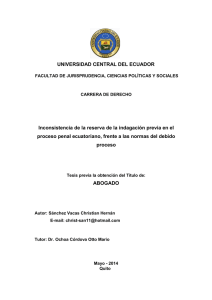UNIVERSIDAD CENTRAL DEL ECUADOR Inconsistencia de la