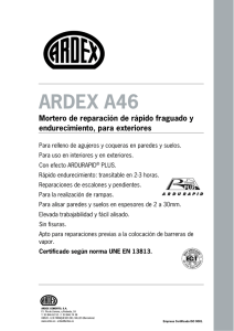 ARDEX A46 Mortero de reparación de rápido fraguado y