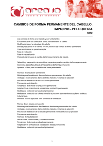 CAMBIOS DE FORMA PERMANENTE DEL CABELLO. IMPQ0208