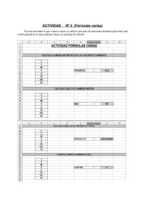 ACTIVIDAD Nº 2 (Fórmulas varias)