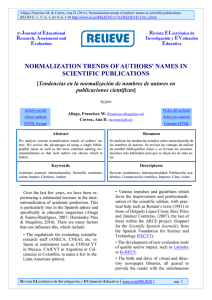 normalization trends of authors` names in scientific publications