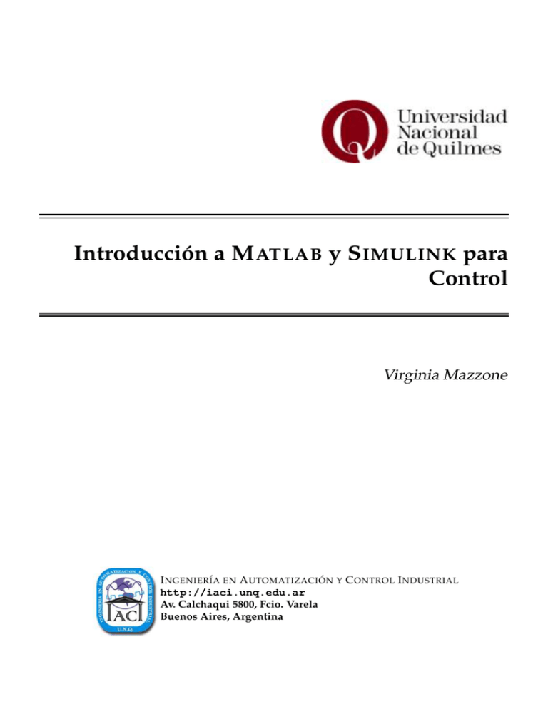 Introduccion A Matlab Y Simulink Para Control