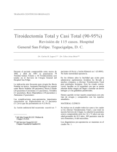 Tiroidectomía Total y Casi Total (90-95%)