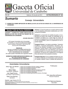 Gaceta Oficial - Universidad de Carabobo