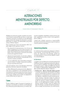alteraciones menstruales por defecto. amenorreas