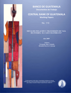 BANCO DE GUATEMALA CENTRAL BANK OF GUATEMALA