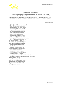 Manuscrito Soberanas A versión galego