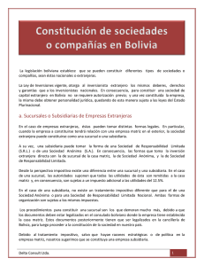 a. Sucursales o Subsidiarias de Empresas Extranjeras