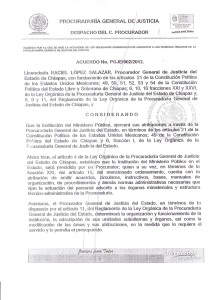 Acuerdo PGJE/002/2012 por el se rige la actuación del os