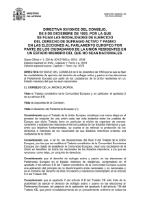 Directiva 93/109/CE - Ministerio del Interior